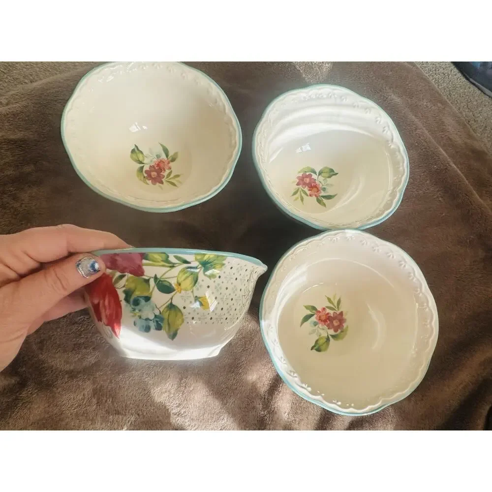 The Pioneer Woman 4 Piece Dip Bowl Set Ceramic Dish Plate
